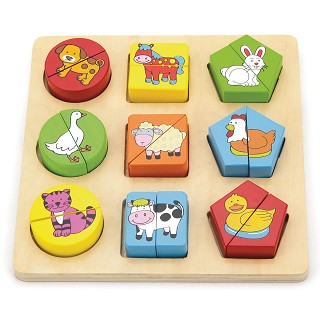 Viga Toys® Wooden Geometric Shape Sorting Puzzle